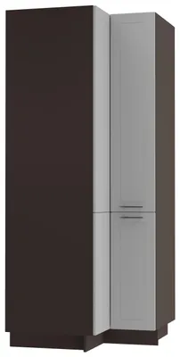 Produktbild von Eckvorratsschrank BARI 90x90cm lackiert Farbe & Ausführung wählbar BA-D24N/207,RAL 7040 fenstergrau matt,lava