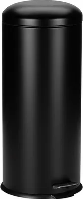 Image de Poubelle Relaxdays 30 litres, poubelle de cuisine avec système d'ouverture automatique, poignée et pédale, poubelle ronde, noire