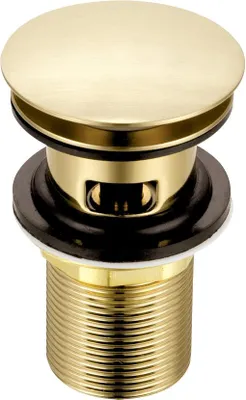 Click-Clack Beckenabfluss, gebürstetes Gold, Messing, mit Überlauf