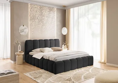 Produktbild von YOURHOUSE24 Polsterbett Micandi Doppelbett Bettgestell mit Metallrahmen (Farbe: Catch me 27, Größe: 160x200 cm)