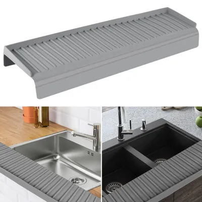 Productafbeelding van Gootsteenrandbeschermer Siliconen 50,8x10,5x5cm - Spatbescherming - Gootsteenmat - Keuken - Graniet/kwartsbescherming - Lichtgewicht