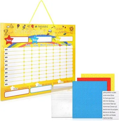 Produktbild von Famanu Belohnungstafel für Kinder - Aufgabenplaner mit Magnetsternen und Aktivitäten