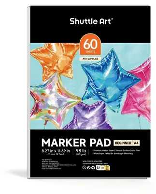 Image de Bloc de feuilles A4, papier pour marqueurs à alcool, 60 feuilles, 160 g/m², carnet de croquis pour marqueurs et stylos