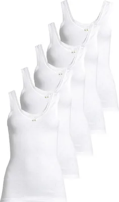 Produktbild von Speidel 5er Pack Nina Unterhemd / Top Baumwolle in Transfer-Jacquard-Qualität, Spitzeneinsatz mit dekorativem Röschen, Komfort ohne störende Seitennähte
