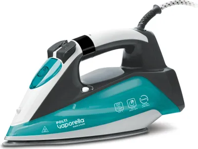 A studio shot of a Polti Vaporella iron against a white background.