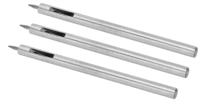 Immagine prodotto di Set di 3 punteruoli Locheisen, 0,5 mm, in acciaio legato, per cuoio, tessuto e cinture