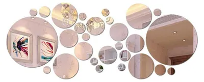Image de Autocollants muraux 3D - Stickers ronds adhésifs pour murs - Décoration pour salon et chambre à coucher - Lot de 32 pièces