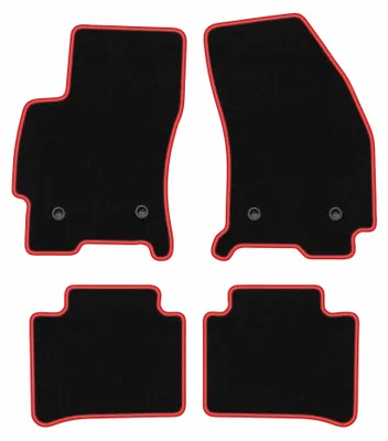 Immagine prodotto di Tappetini in moquette per Ford Mondeo MK3 2001-2007 (station wagon/liftback/berlina) – set 4 pezzi, nero/rosso, su misura – Wielganizator CARLUX