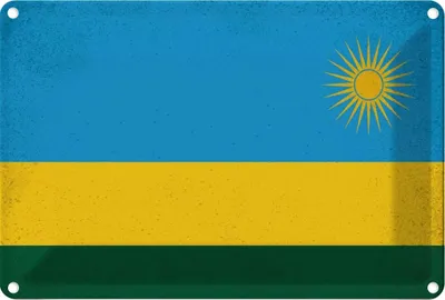 Produktbild von vianmo Blechschild 12x18 cm Ruanda Rwanda Vintage Flagge Fahne Wappen