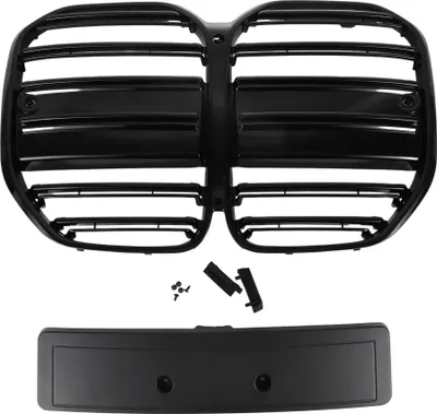 Produktbild von Frontmotorhaubenstoßstangengrill für BMW 430i XDrive G22 2021-2024 Nr. 51138078548/51138078549 Stoßstangengrill Frontgrill Doppelstrebe Schwarz.