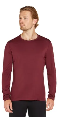 Image de Icebreaker Merino 200 Oasis, sous-vêtement thermique manches longues, rouge et violet, taille XL, pour homme, rouge et violet, taille XL