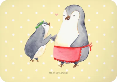 Produktbild von Mr. & Mrs. Panda magnet Pinguin mit Kind - Gelb Pastell - Geschenk, Mutter, Mama, Muttertag, Vorbild, spruchmagnet, Pinnwandmagnet, Lieblingsmensch, whiteboardmagnet