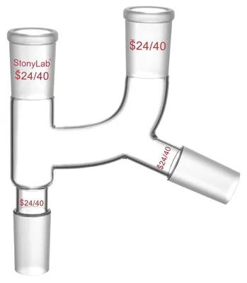 4-Wege Claisen-Adapter, Borosilikatglas, 24/40 Anschlüsse