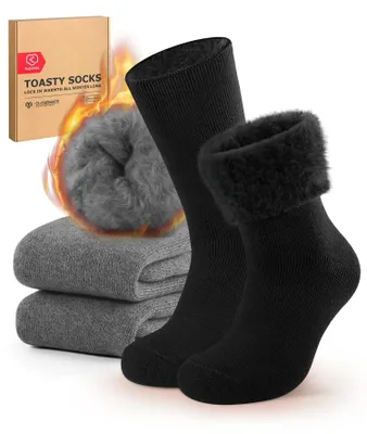 Produktbild von Socken – Thermosocken – Flanellfußbett – Rutschfest – 2 Paar