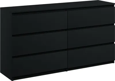 Produktbild von Kommode mit 6 Schubladen breite 140cm Sideboard moderne schwarz mat
