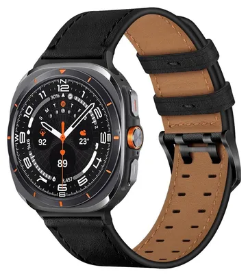 Obrázek produktu pro Kožený řemínek s dvojitou sponou pro Samsung Galaxy Watch 8 / 8 Classic nastavitelný černý