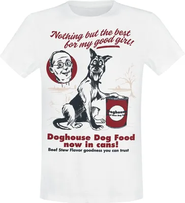 Produktbild von Fallout T-Shirt Herren Dogmeat weiß Fan-Merch, Gaming 100% Baumwolle S