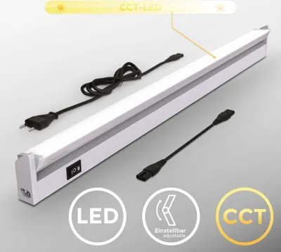 Produktbild von LED Unterbauleuchte Schranklampe schwenkbar Küchenleiste Werkstatt silberfarbig