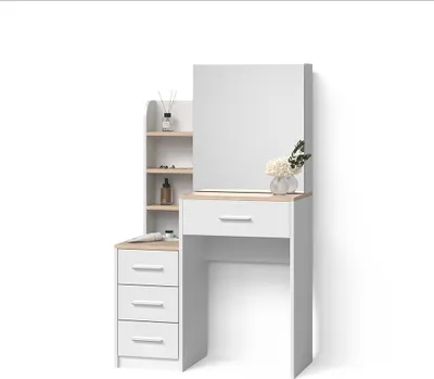Produktbild von Schminktisch Livinity Loreta Weiß/Sonoma 80 cm, Model 52402