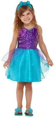 Produktbild von Smiffys Kleinkind-Kostüm Meerjungfrau, Blau, Kleid und Stirnband