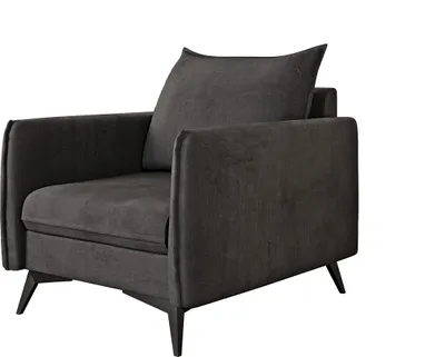 Produktbild von S-STYLE MÖBEL -  Helix - Moderner Sessel mit Schwarz Metall Füßen aus Graphit Luxusmikrofaser, B/T/H: 74 cm / 91 cm / 86 cm