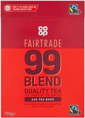 Produktbild von Co-op 99 Blend Fairtrade Tea, Englische Schwarzer Tee , 240 Beutel, 750g