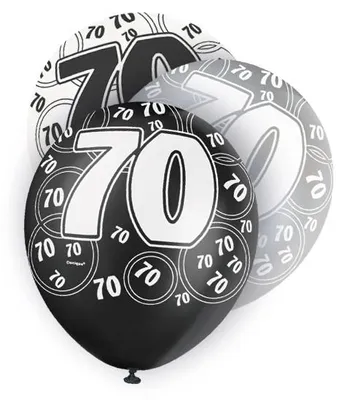 Produktbild von Unique Party 80899, Spielzeugballon, Latex, Schwarz, Grau, Weiß, Geburtstag, Oval, 30 cm