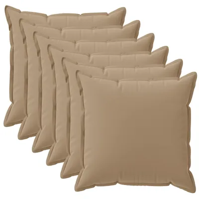 Zdjęcie produktu dla Pokrowce na poduszki vidaXL, 6 sztuk, kolekcja HOUTEN, kolor taupe, 35 x 35 cm, poliester