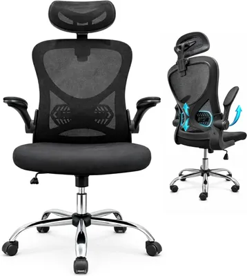 Obrázok produktu pre Ergonomická kancelárska stolička s sieťovou opierkou chrbta, nastaviteľnou opierkou hlavy a podlakťami, určená do kancelárie