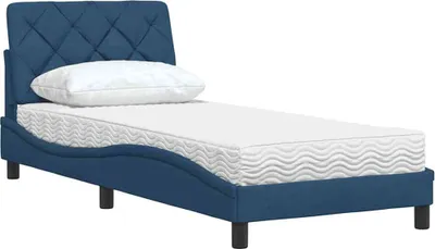 Immagine prodotto di vidaXL Letto con materasso blu 90x200 cm in tessuto