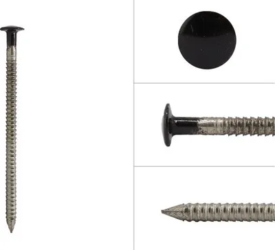Produktbild von Ringnägel Edelstahl Linsenkopf für Fassadenverkleidung Schwarz 2.6 x 50 - 500 Gramm