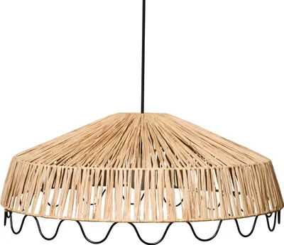 Zdjęcie produktu dla BELIANI Lampa sufitowa naturalna rattanowa rafia do kuchni jadalni salonu ręcznie pleciony żyrandol w stylu boho