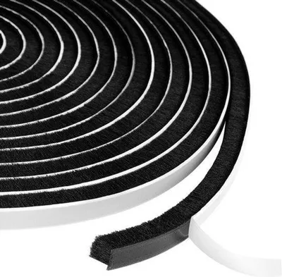 Produktbild von Bürstendichtung, selbstklebend, 6 m, 9 mm (L) x 9 mm (D)