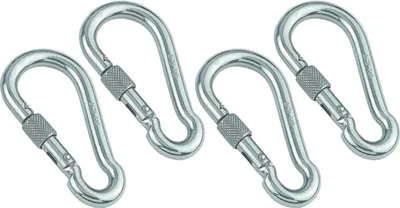 Produktbild von MARINETECH Karabinerhaken, Edelstahl A4, 6x60 mm, mit Sicherheitsmutter, 4 Stück