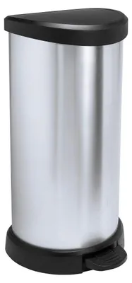 Zdjęcie produktu dla Curver Decobin Pedal Bin Oval 40L srebrny/czarny