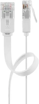 Image de CAT 5e câble réseau plat U/UTP, blanc, 1m