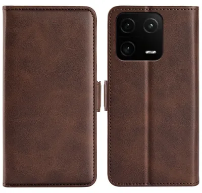 Productafbeelding van MobyDefend Hoesje - Geschikt voor Xiaomi 13 Pro  -  Luxe Wallet Book Case (Sluiting Zijkant) - Bruin