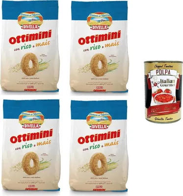 Produktbild von Divella Ottimini riso e mais Reis und Mais 4x400gr +Italian Gourmet polpa 400g
