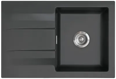 Produktbild von Systemceram KeraDomo Spüle GENEA 75 in SCHIEFER mit Handbetätigung / Einbauspüle