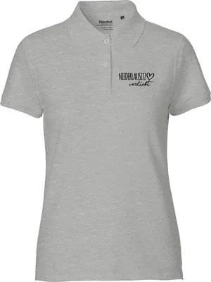 Produktbild von Huuraa Damen Polo Shirt Niederlausitz verliebt XL Sport Grey Bio Baumwolle Fairtrade Poloshirt Geschenkidee
