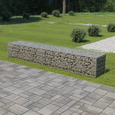 Image de vidaXL Mur de gabions avec couverture 300×50×50 cm Acier galvanisé