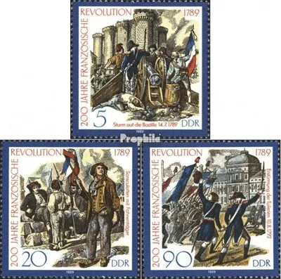 Produktbild von Briefmarken DDR 1989 Mi 3258-3260 (kompl.Ausgabe) postfrisch 200.Jahrestag der Französischen Revolution