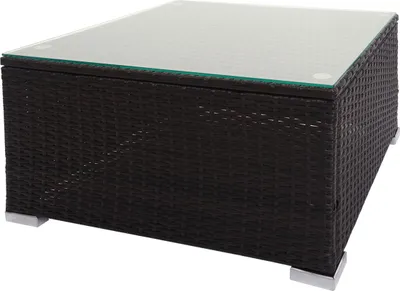 Produktbild von Poly-Rattan Garnitur HWC-F57, Balkon-/Garten-/Lounge-Set Sofa Sitzgruppe braun, Kissen dunkelgrau mit Deko-Kissen