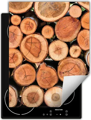 Produktbild von DarHaus Herdabdeckplatte Einteilig Küche Abdeckplatte für Glaskeramikfeld Abdeckung Induktionskochfeld Aufrollbare Matte 40x52 cm, Bäume - Holz