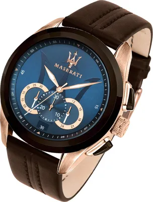 Immagine prodotto di MASERATI orologio al quarzo TRAGUARDO 45MM CHR BLUE DIAL BROWN ST acciaio inossidabile marrone