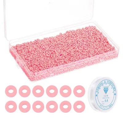 Obrázok produktu pre Hlinyové koráliky, 6 mm, ružové, 4000 kusov. Súprava polymérnych korálikov Heishi na výrobu šperkov