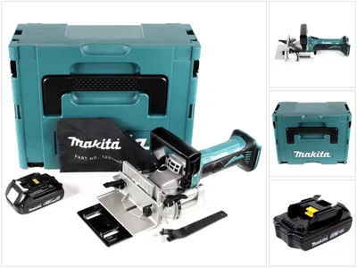 Image de Makita DPJ 180 Y1J Lamelleuse sans fil 18V + 1x Batterie 1,5 Ah + Coffret Makpac - sans chargeur