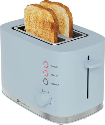 Produktbild von KitchenBrothers Toaster - Retro - Toaster - 6 Einstellbare Bräunungsstufen - 2 Extra Breite Schlitze - 870W - Pastellblau