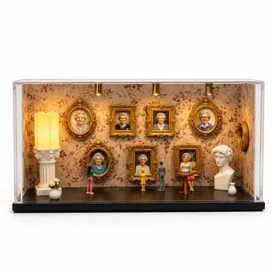 Produktbild von DIY Mini Bilderrahmen Set, Acryl Erinnerungsbox mit 9 Mini Fotorahmen, 3D Foto Rahmen zum Gestalten, Deko Geschenk für Hochzeit, Geburtstag
