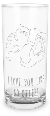 Produktbild von Mr. & Mrs. Panda Tumbler Otter Hände halten 200 ml - Transparent - Geschenk, Paar, Trinkglas, Wasserglas, Cocktailglas, Liebe, Longdrinkglas, glücklich, Seeotter, Glas